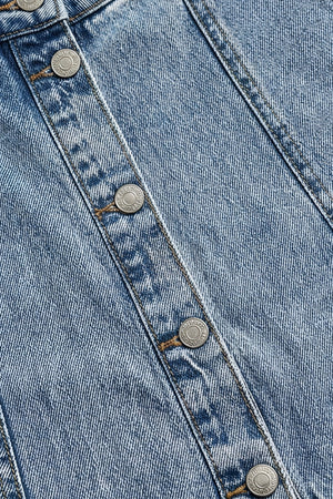 Light Blue Acid Washed Buttoned Maxi Skirt - Hustle N Holla
