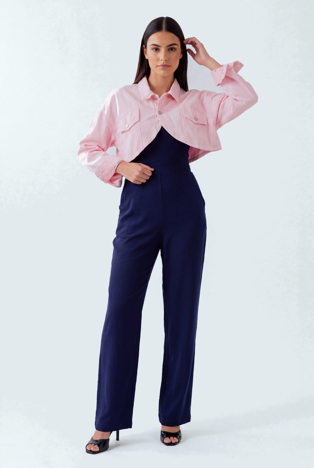 Light Pink Wash Denim Cropped Jacket - Hustle N Holla