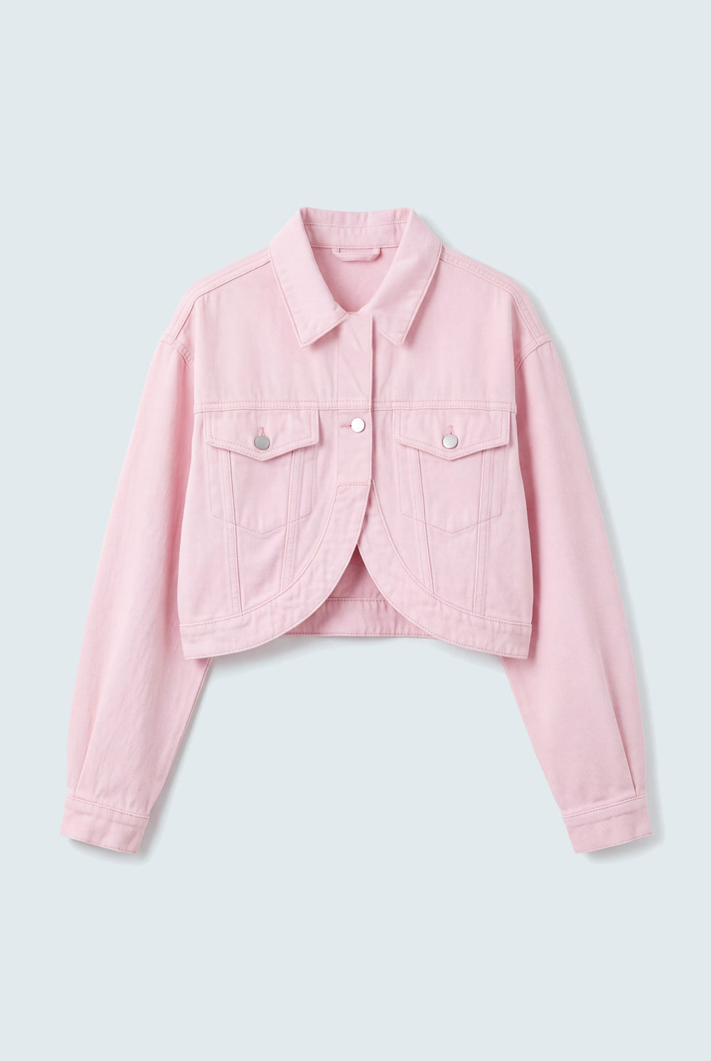 Light Pink Wash Denim Cropped Jacket - Hustle N Holla
