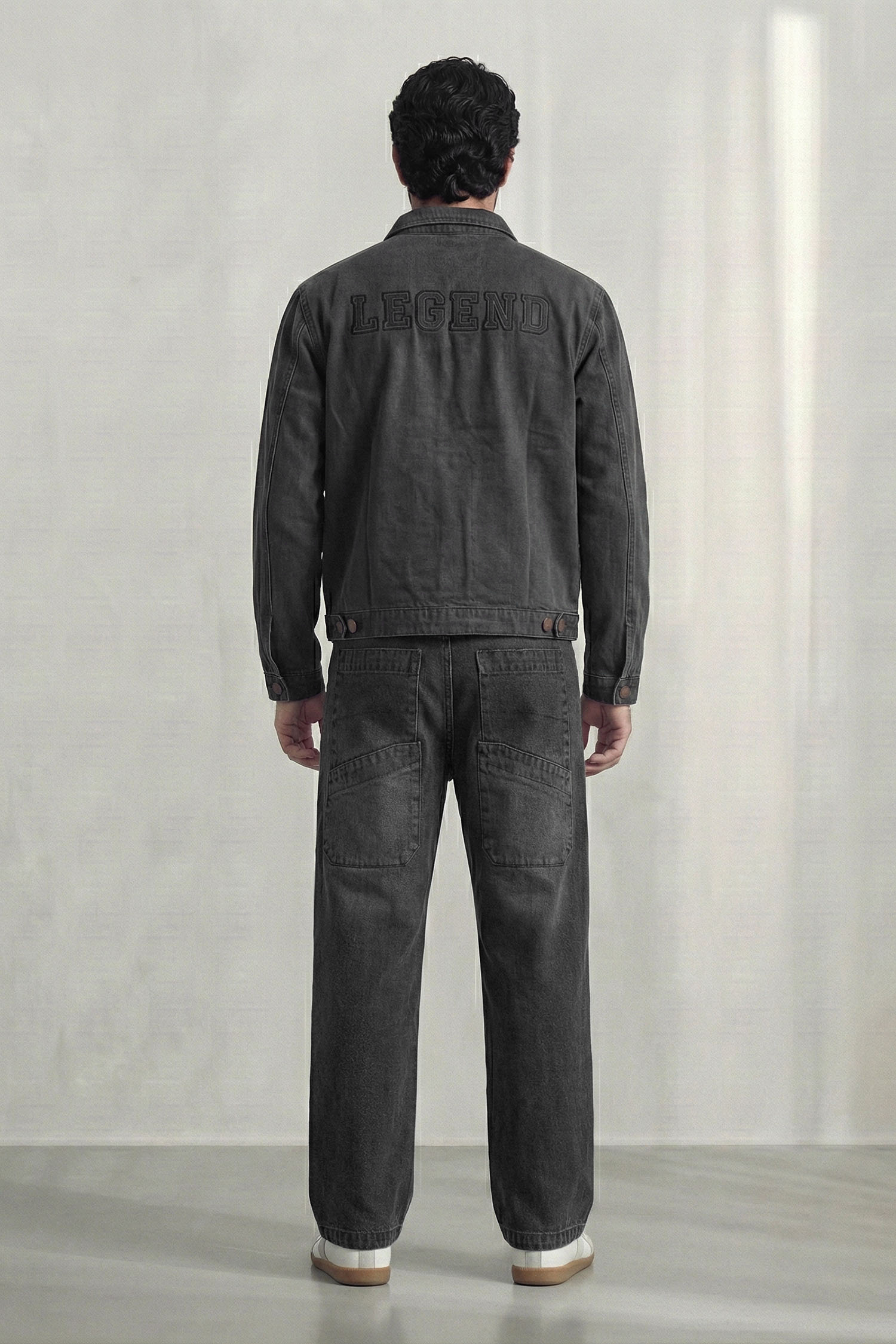 Grey Mid Washed Relaxed Fit Denim Jacket - Hustle N Holla
