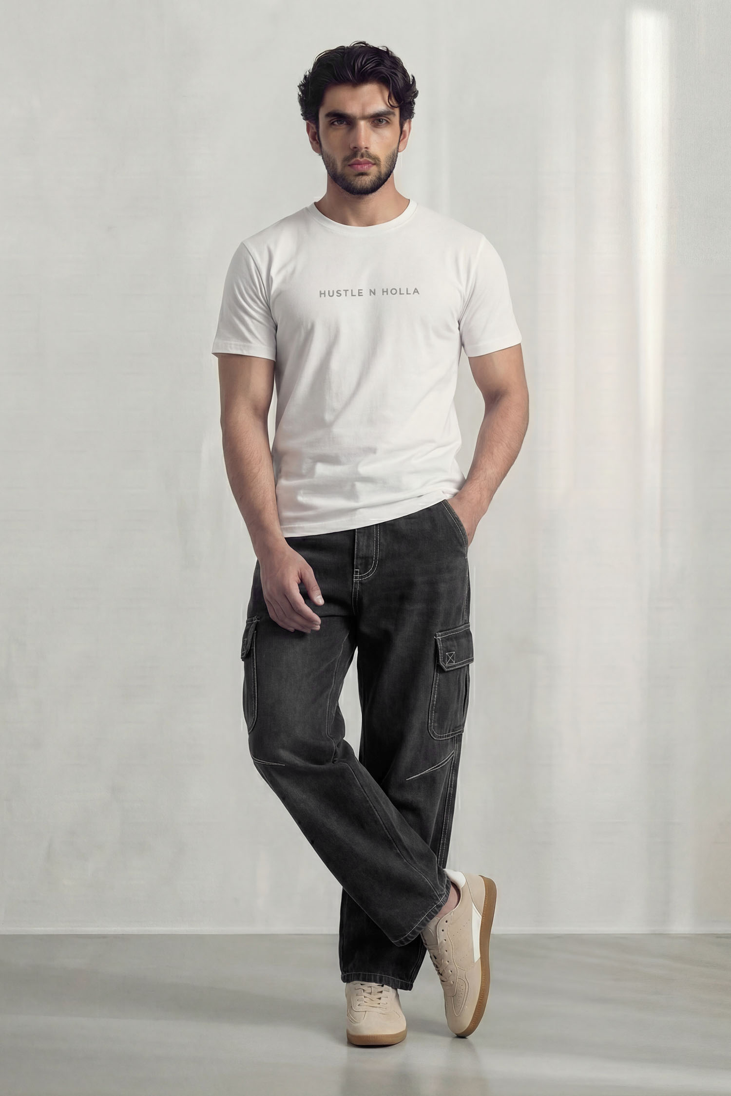 Washed Black Baggy Fit Denim Jeans - Hustle N Holla