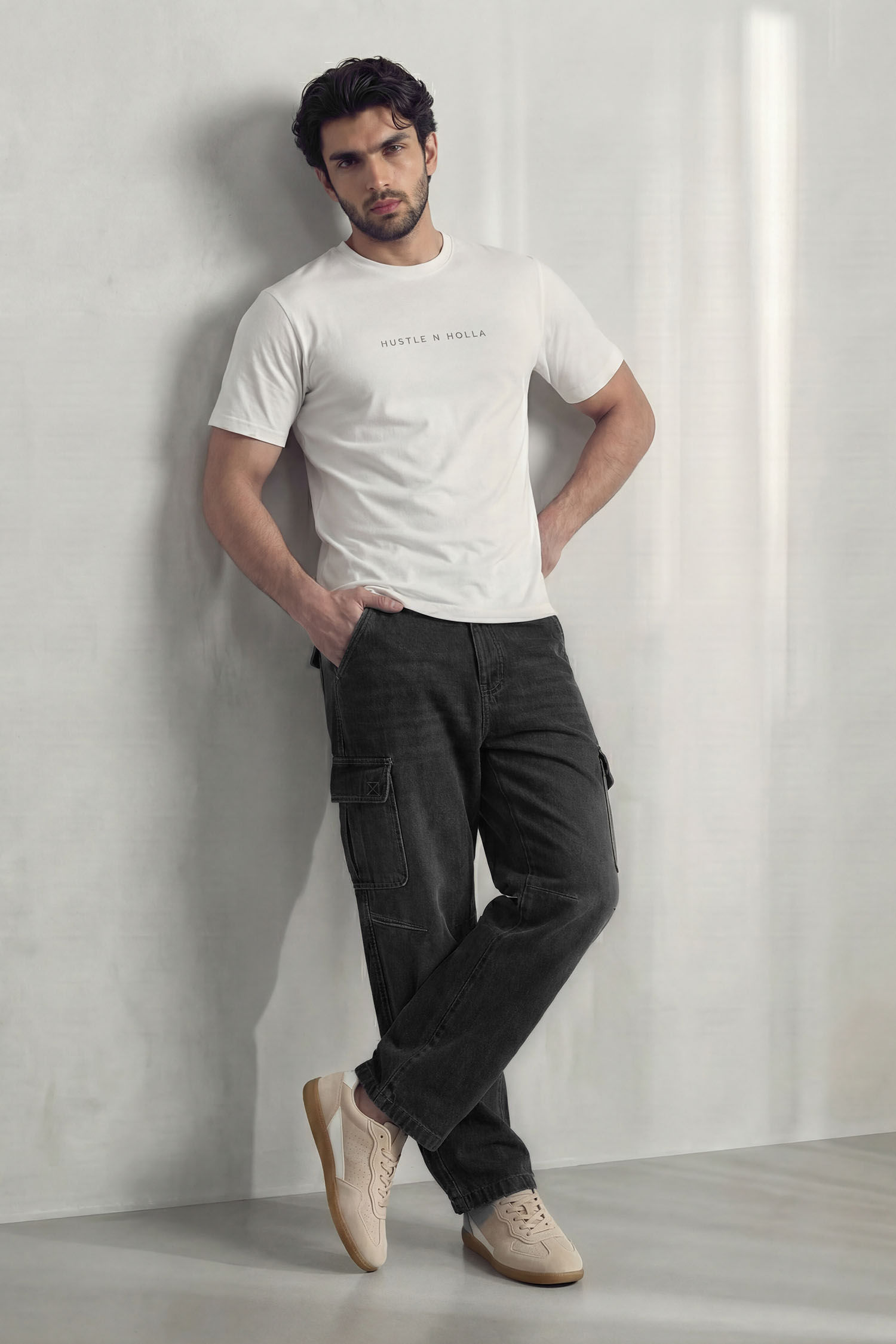 Washed Black Baggy Fit Denim Jeans - Hustle N Holla