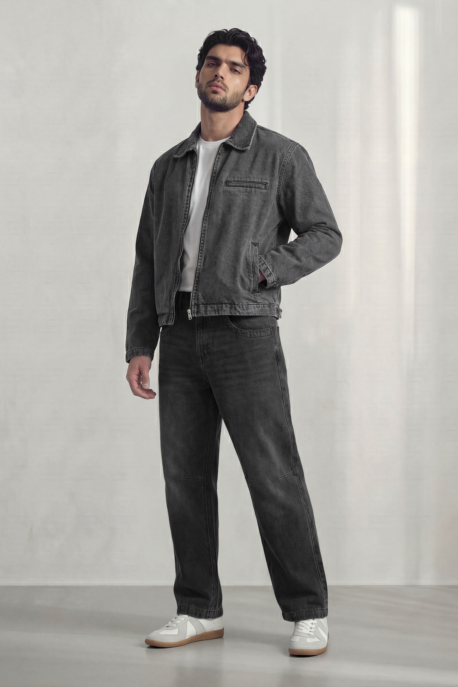 Grey Mid Washed Baggy Fit Denim Jeans - Hustle N Holla