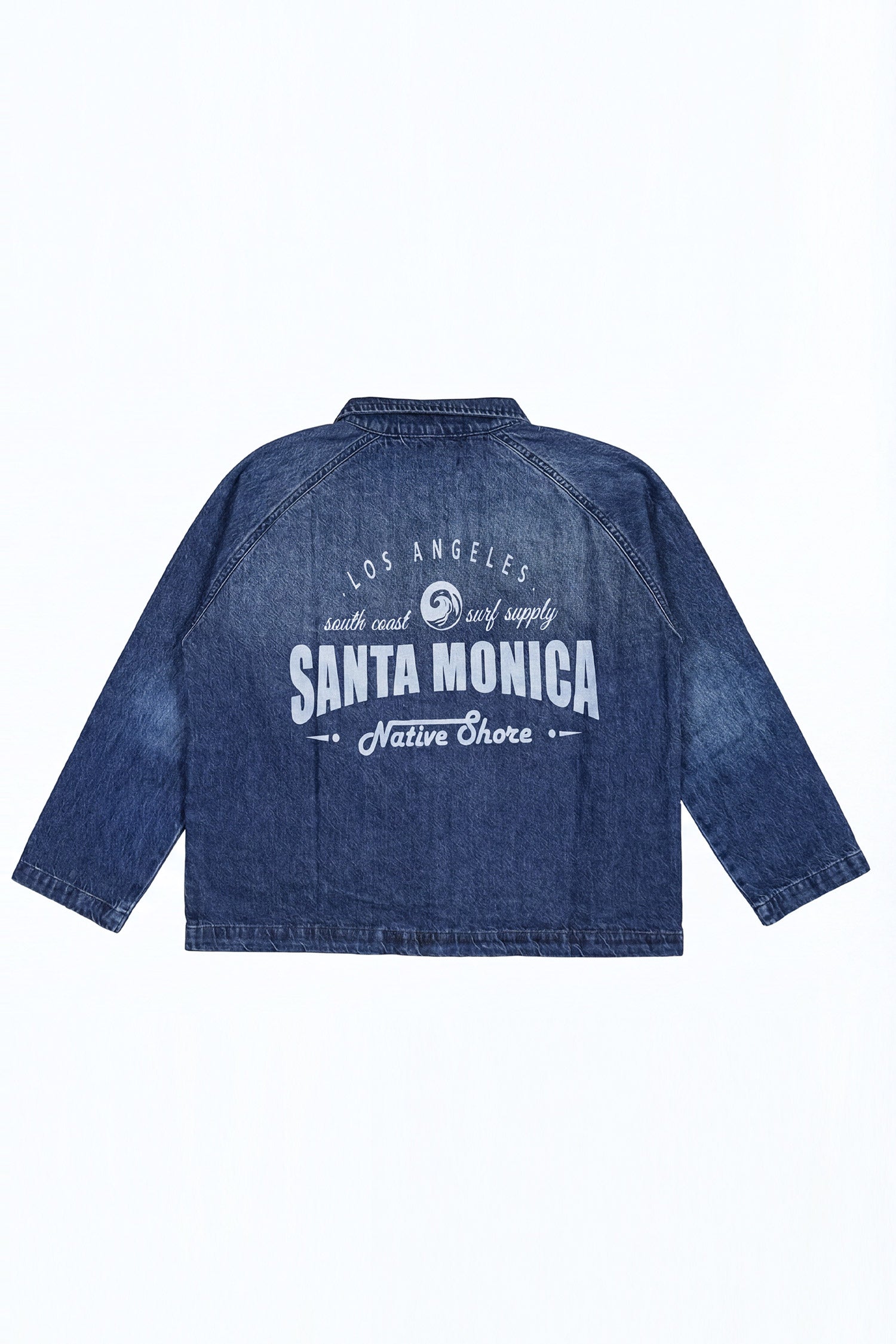 Blue Mid Washed Relaxed Fit Printed Jacket - Hustle N Holla