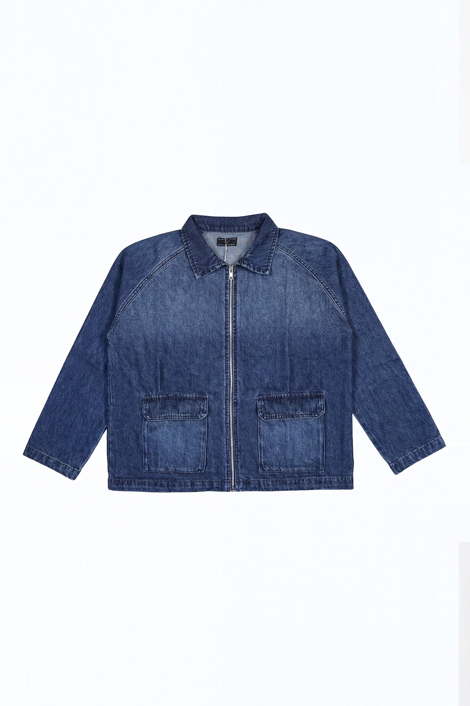 Blue Mid Washed Relaxed Fit Printed Jacket - Hustle N Holla