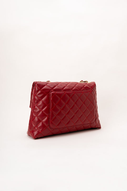 Maroon Quilted Chain Bag
