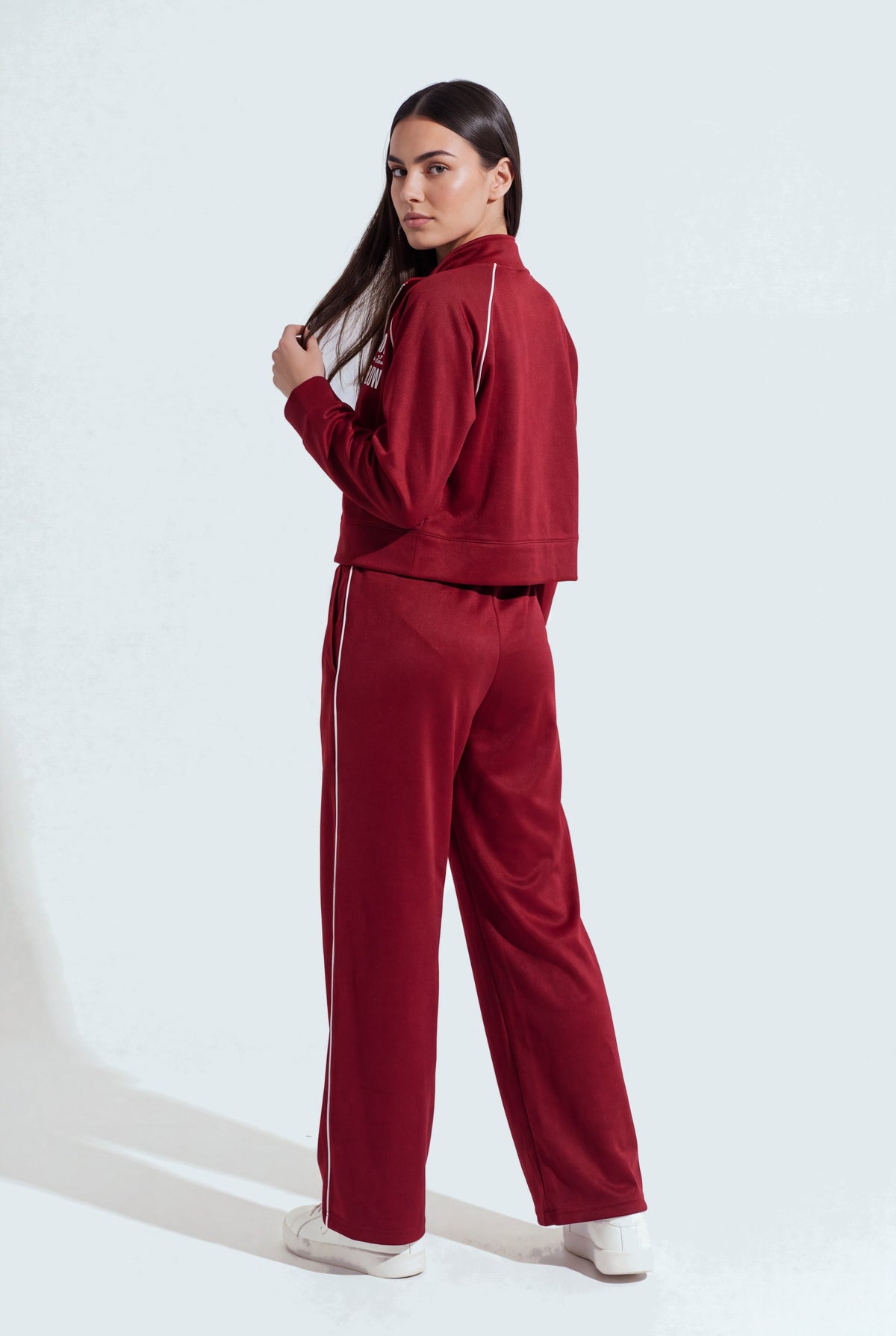 Maroon Wide Leg Sweatpants - Hustle N Holla