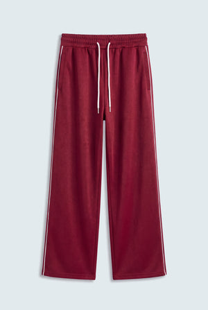 Maroon Wide Leg Sweatpants - Hustle N Holla