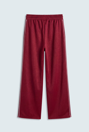 Maroon Wide Leg Sweatpants - Hustle N Holla