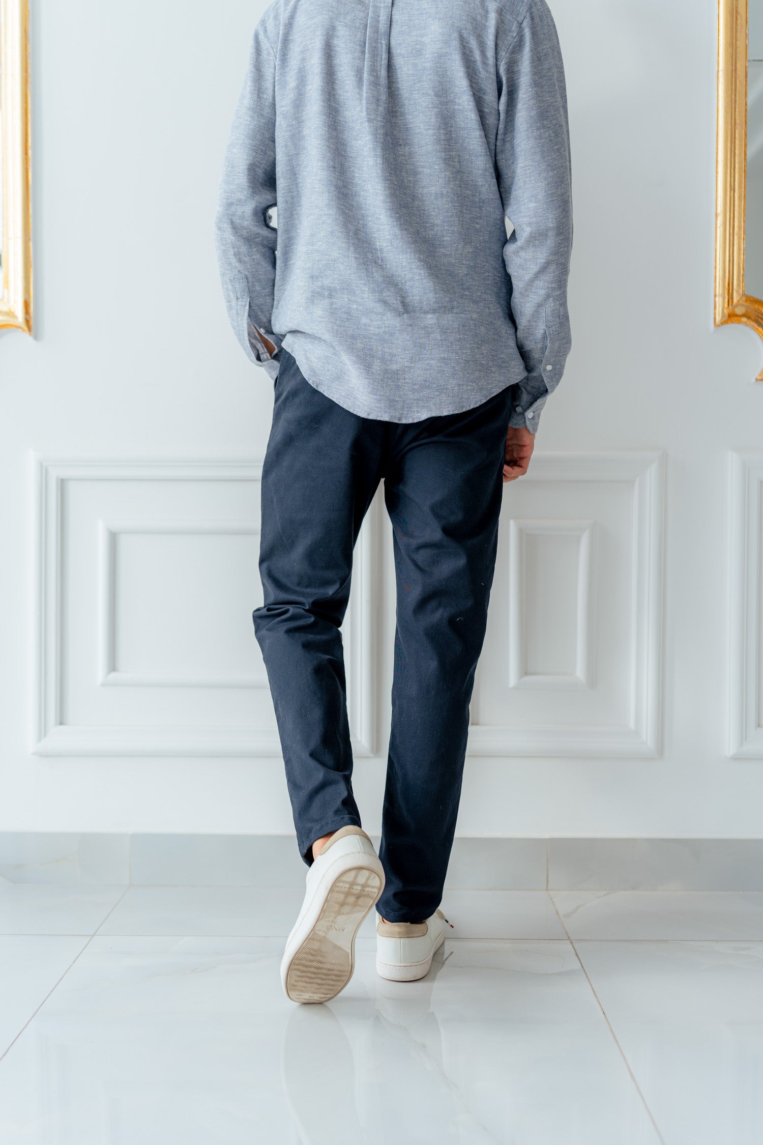 Navy Blue Chino Trousers - Hustle N Holla