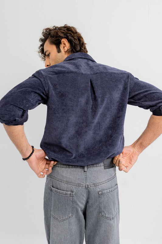 Navy Blue Corduroy Shirt