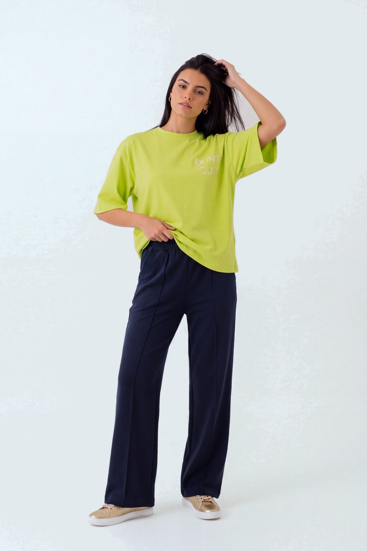Navy Blue Knitted Wide Leg Pants - Hustle N Holla
