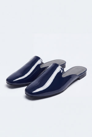 Navy Metallic Mules - Hustle N Holla
