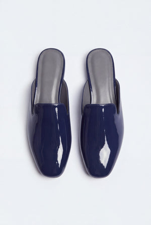 Navy Metallic Mules - Hustle N Holla