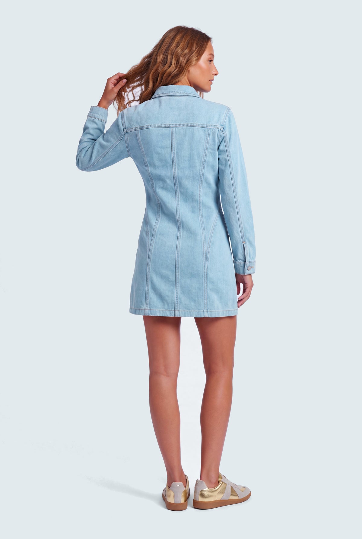 Pocketed Blue Dress - Hustle N Holla