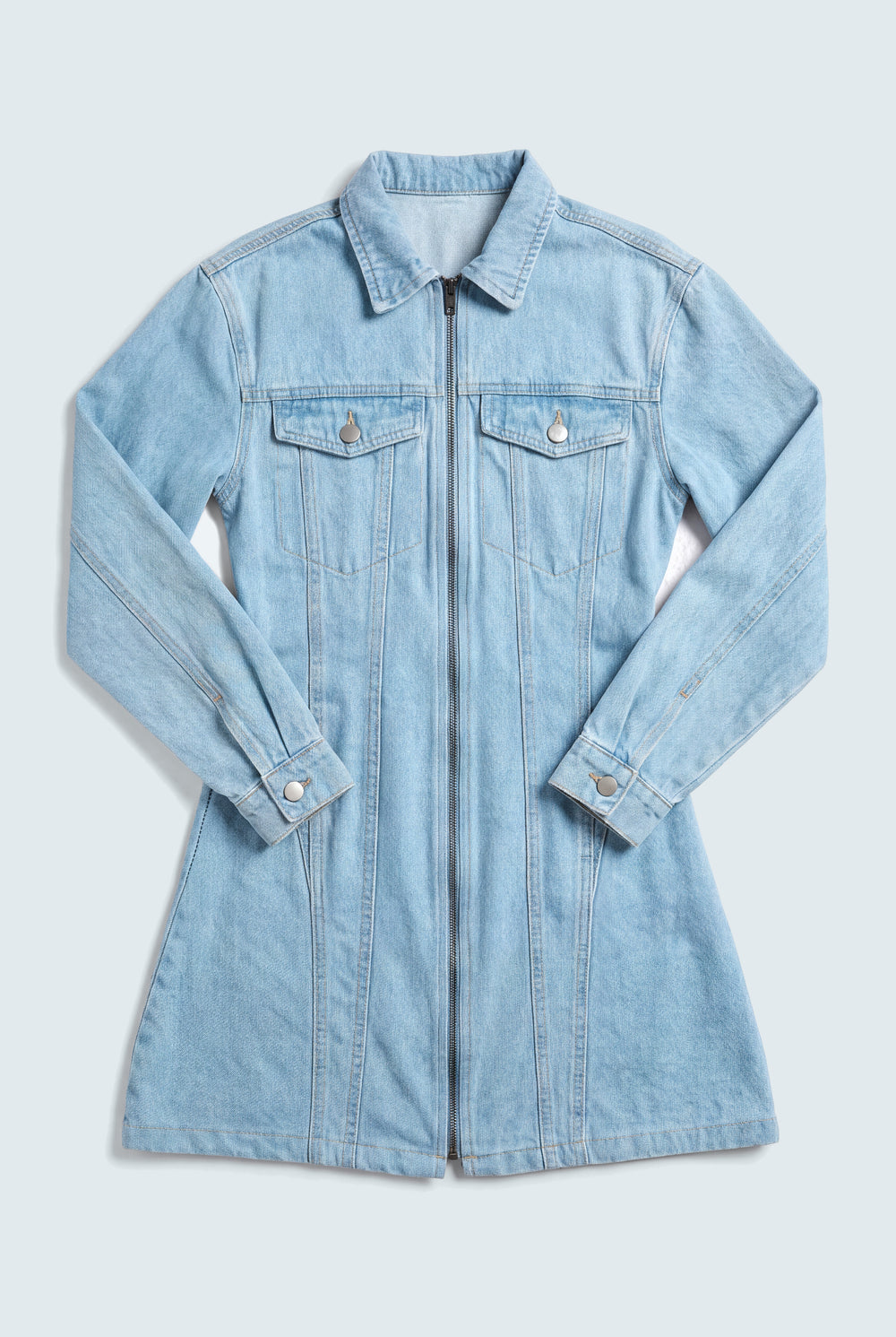 Pocketed Blue Dress - Hustle N Holla