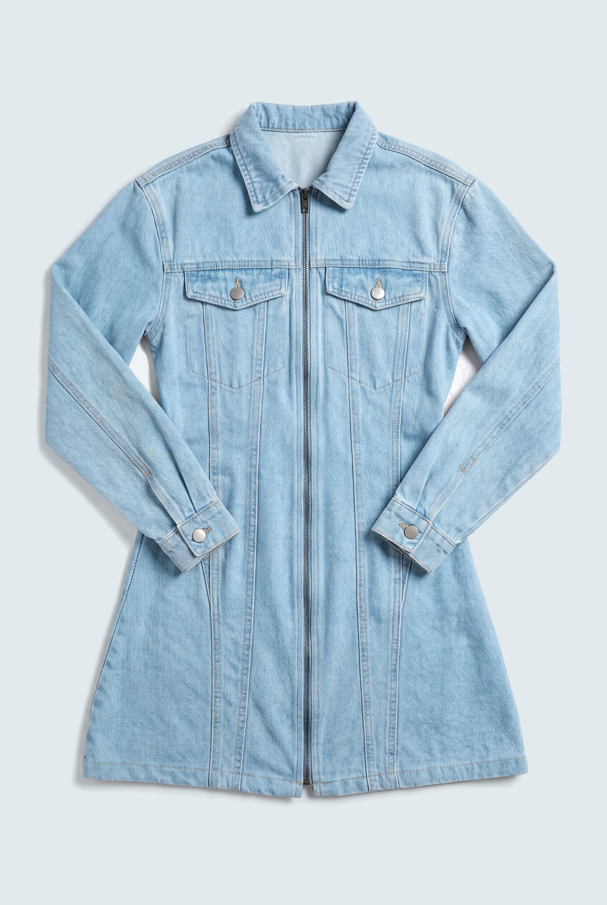 Pocketed Blue Dress - Hustle N Holla