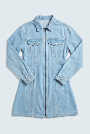 Pocketed Blue Dress - Hustle N Holla