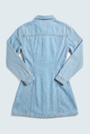 Pocketed Blue Dress - Hustle N Holla