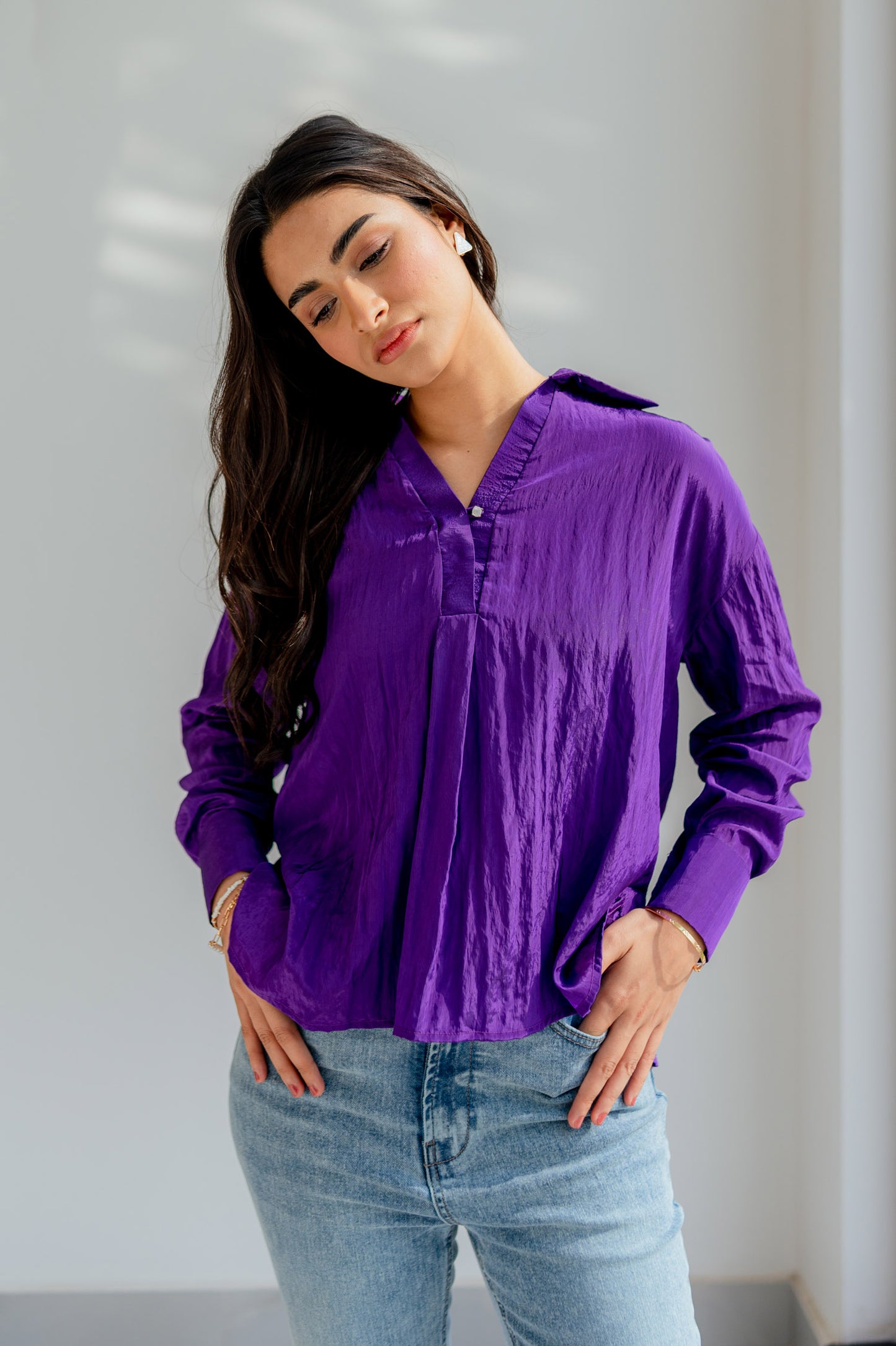 Purple Silk Blouse