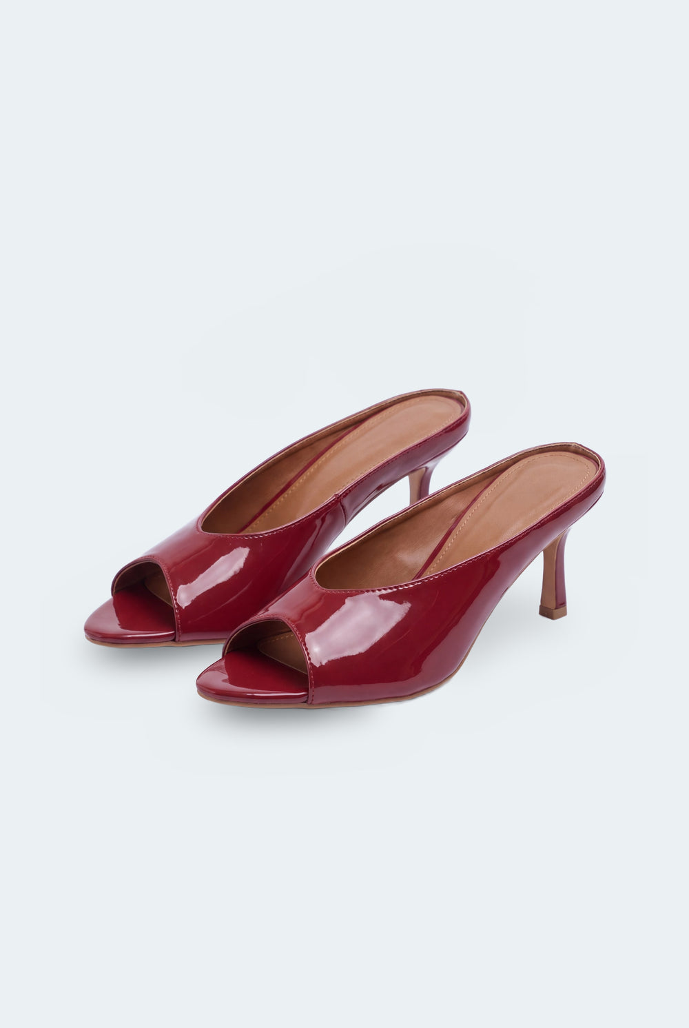Red Patent Leather Open Toe Heels - Hustle N Holla