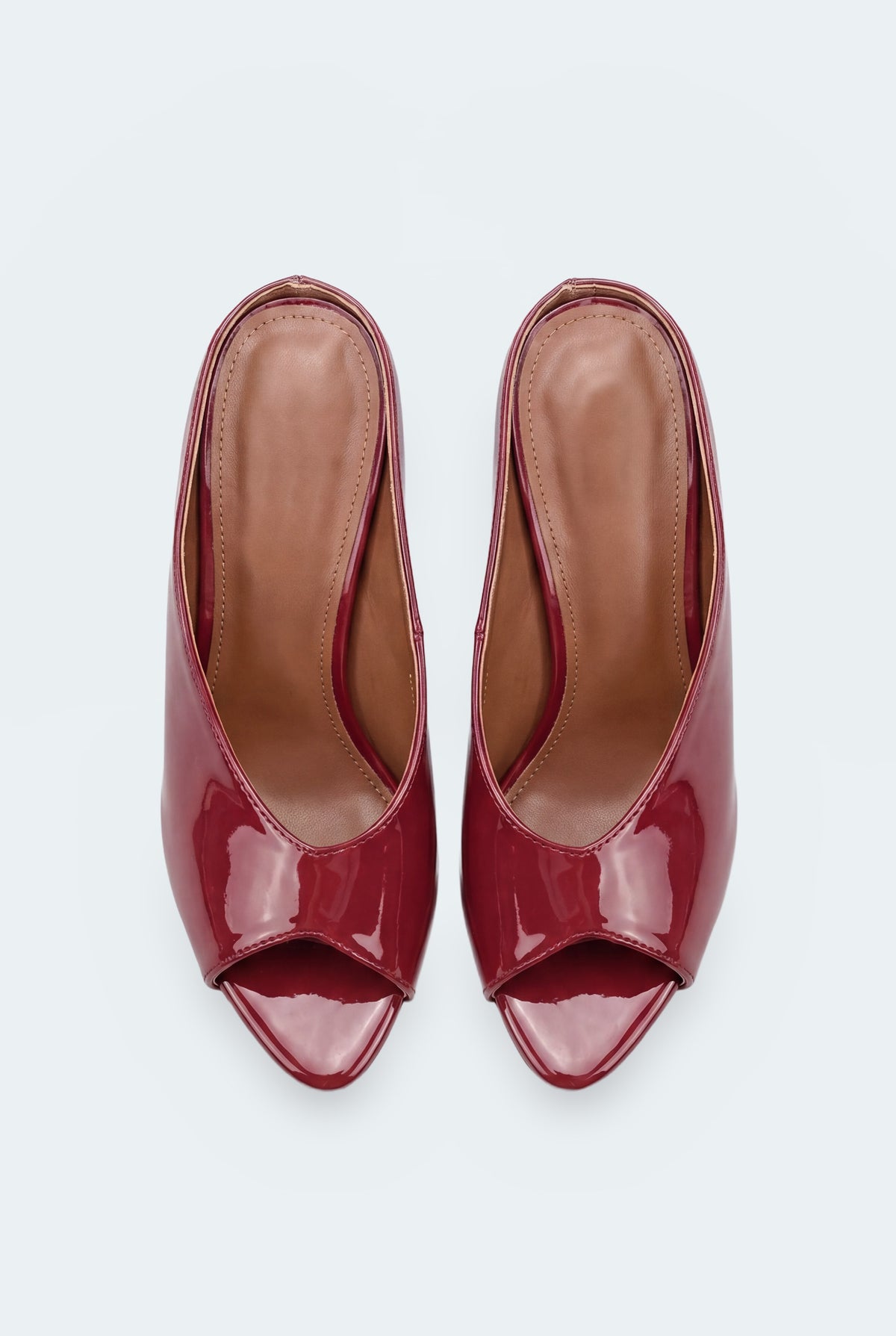 Red Patent Leather Open Toe Heels - Hustle N Holla
