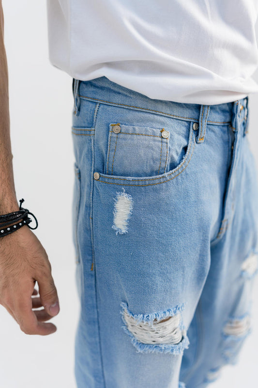 Ripped Straight-Fit Jeans