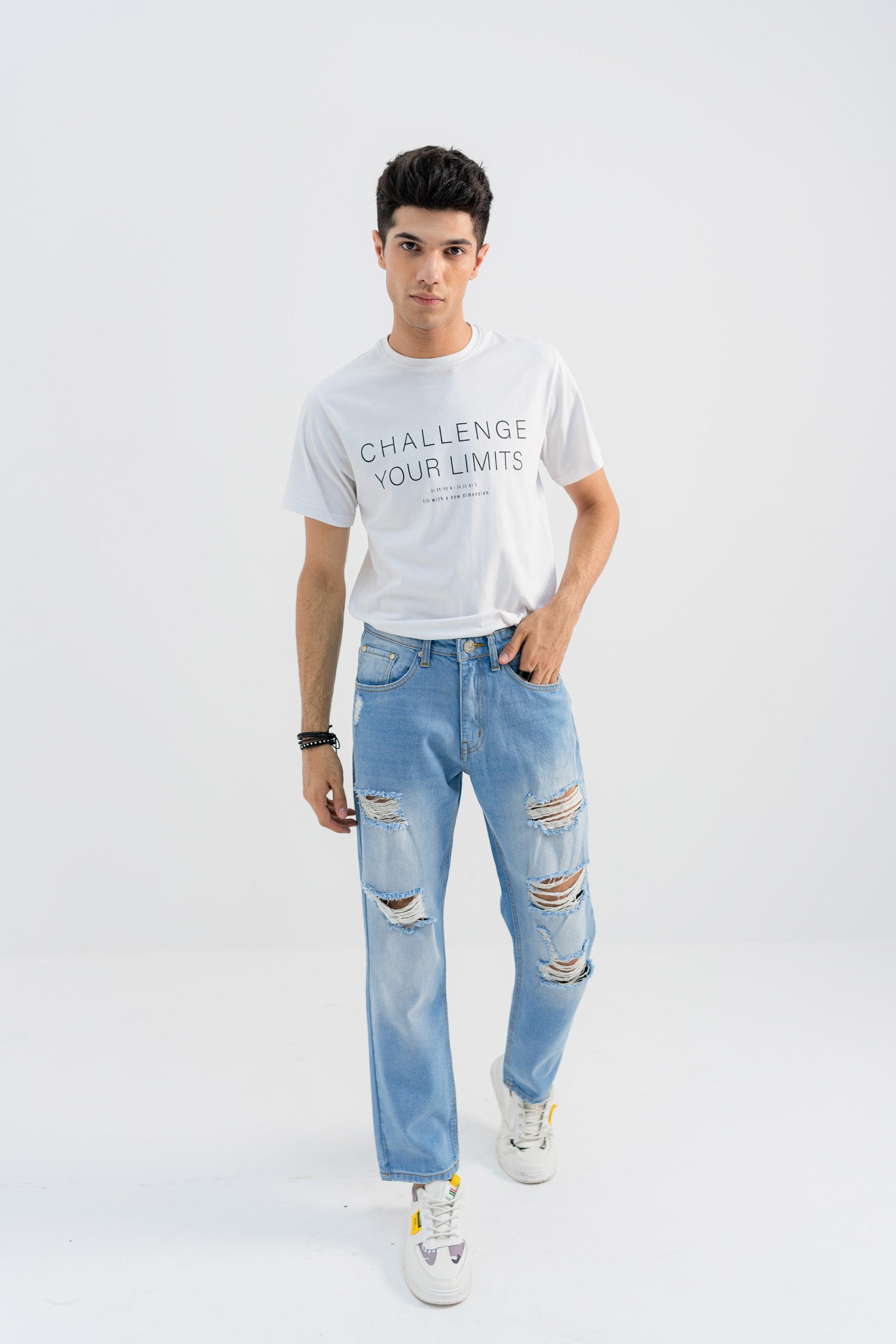 Ripped Straight-Fit Jeans - Hustle N Holla