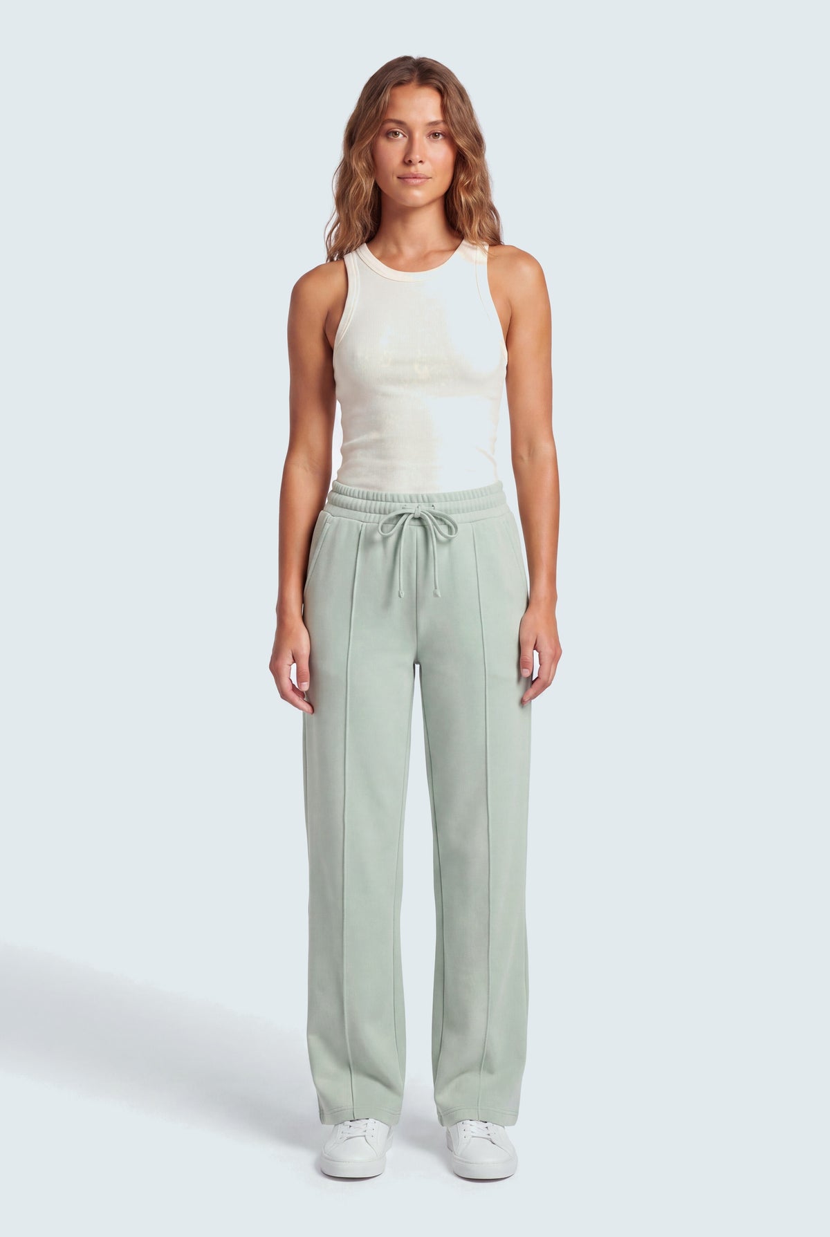 Sage Green Wide Leg Sweatpants - Hustle N Holla