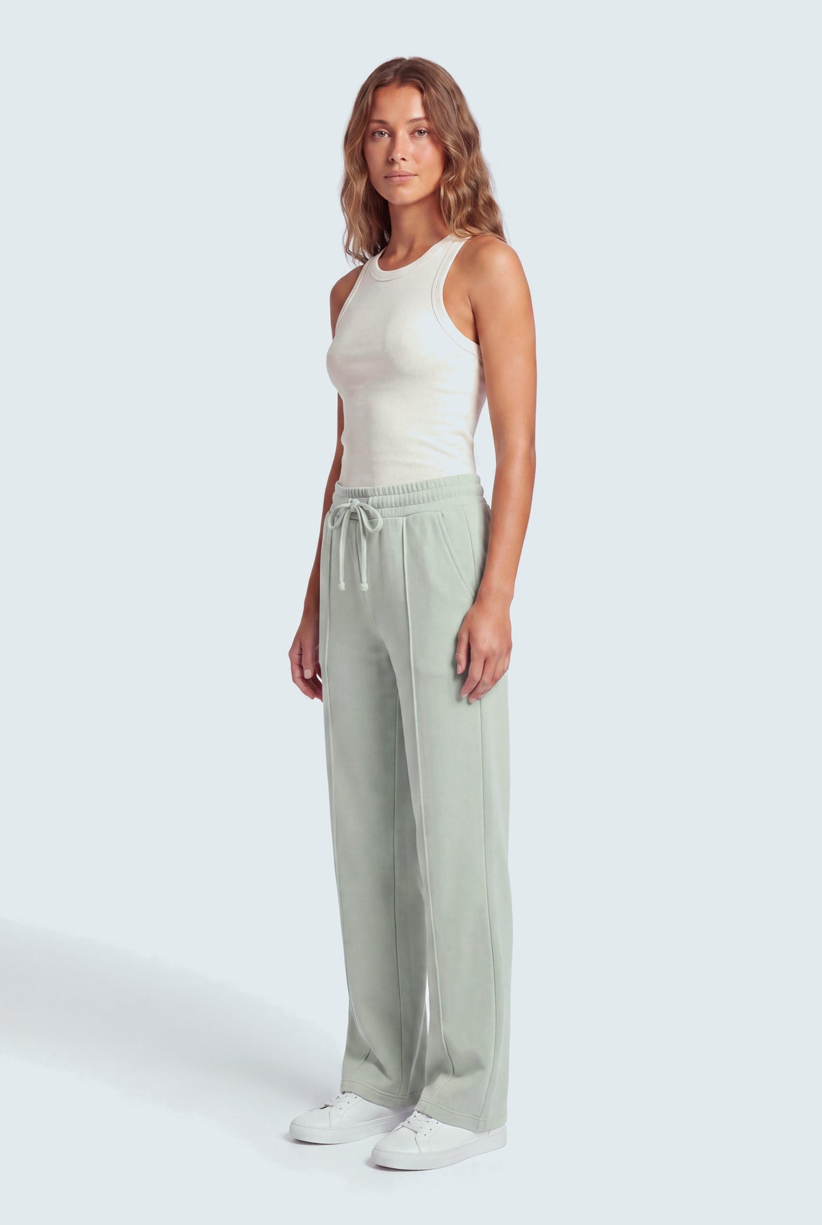 Sage Green Wide Leg Sweatpants - Hustle N Holla