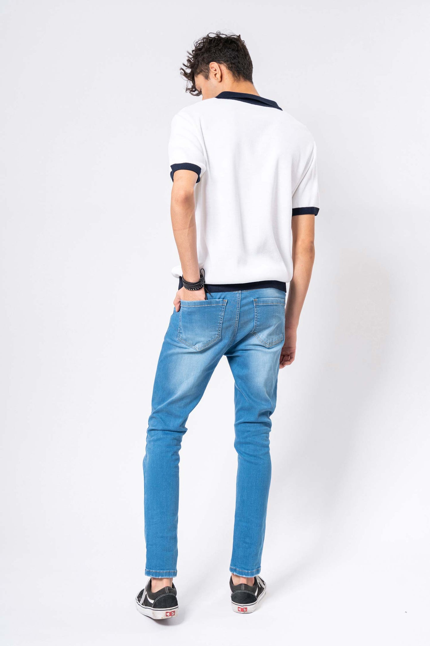 Blue Slim Fit Cropped Jeans