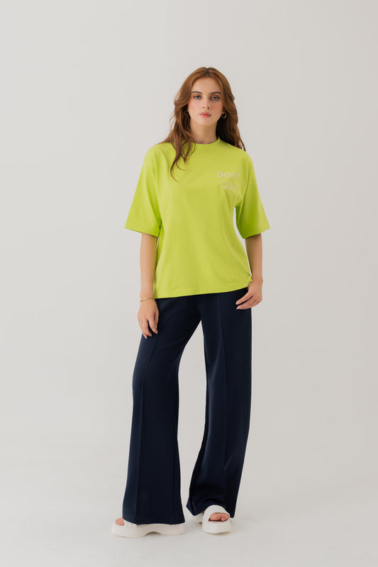 NAVY BLUE KNITTED WIDE LEG PANTS - Hustle N Holla
