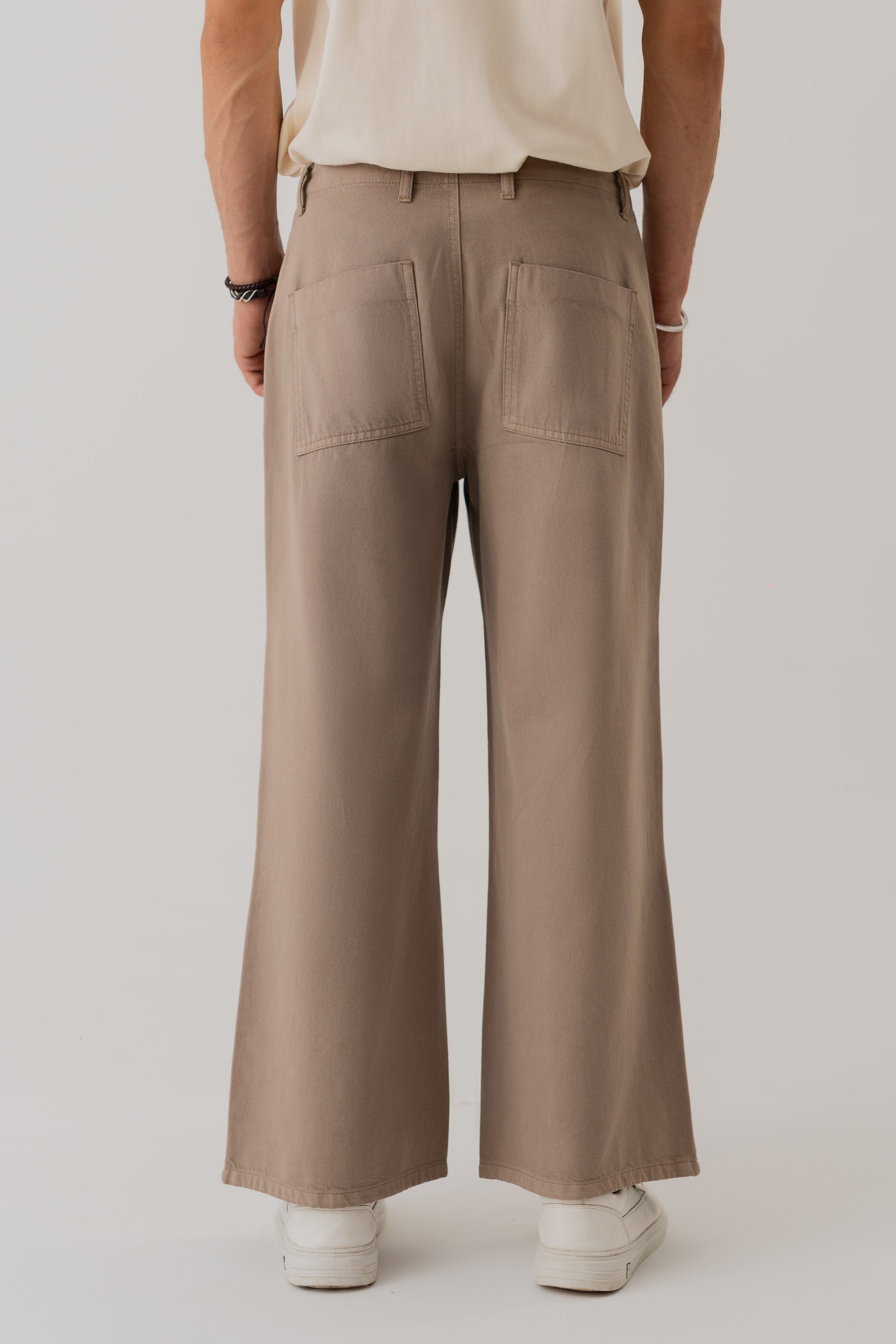 Stone Grey Straight Fit Twill Pants - Hustle N Holla