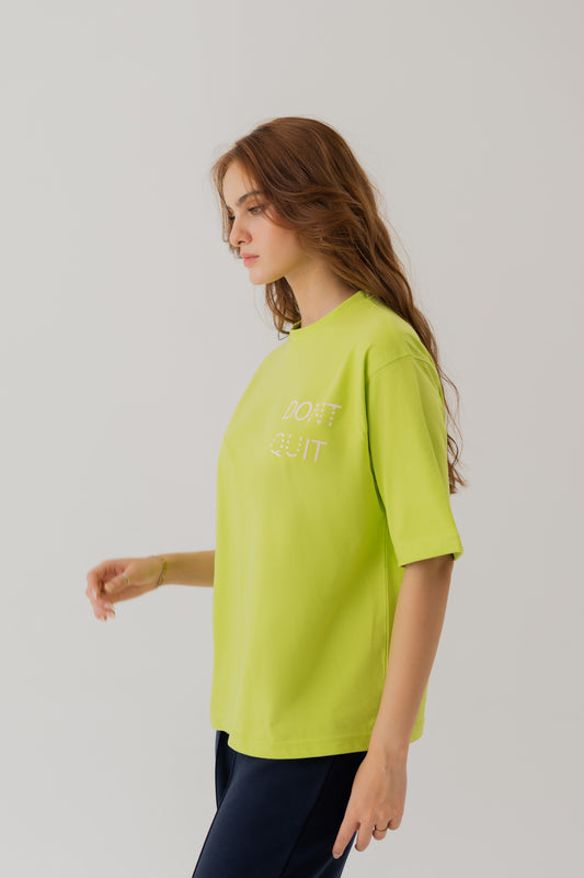 NEON GREEN RELAXED FIT STATEMENT T-SHIRT - Hustle N Holla