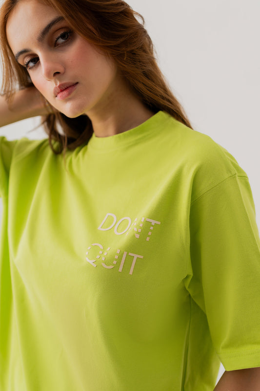 NEON GREEN RELAXED FIT STATEMENT T-SHIRT - Hustle N Holla