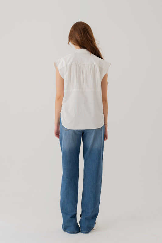 White Cotton Relaxed Fit Peplum Shirt - Hustle N Holla