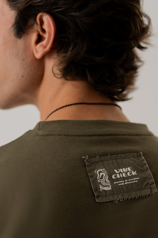 Olive Green Regular Fit Embroidered Statement T-shirt - Hustle N Holla