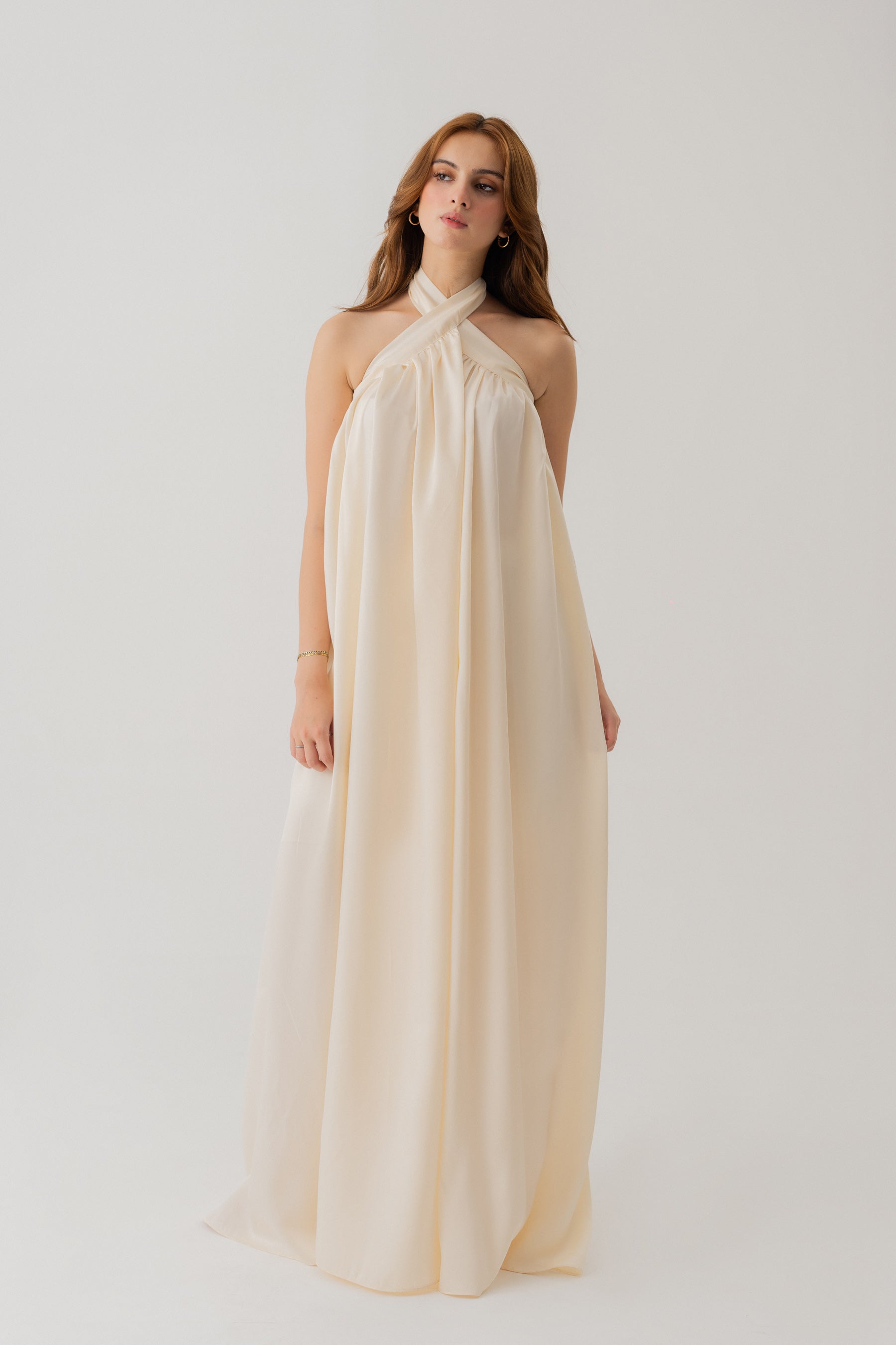 Cream White One Shoulder Maxi Dress - Hustle N Holla