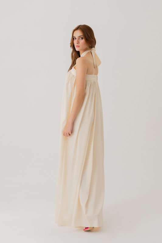 Cream White One Shoulder Maxi Dress - Hustle N Holla