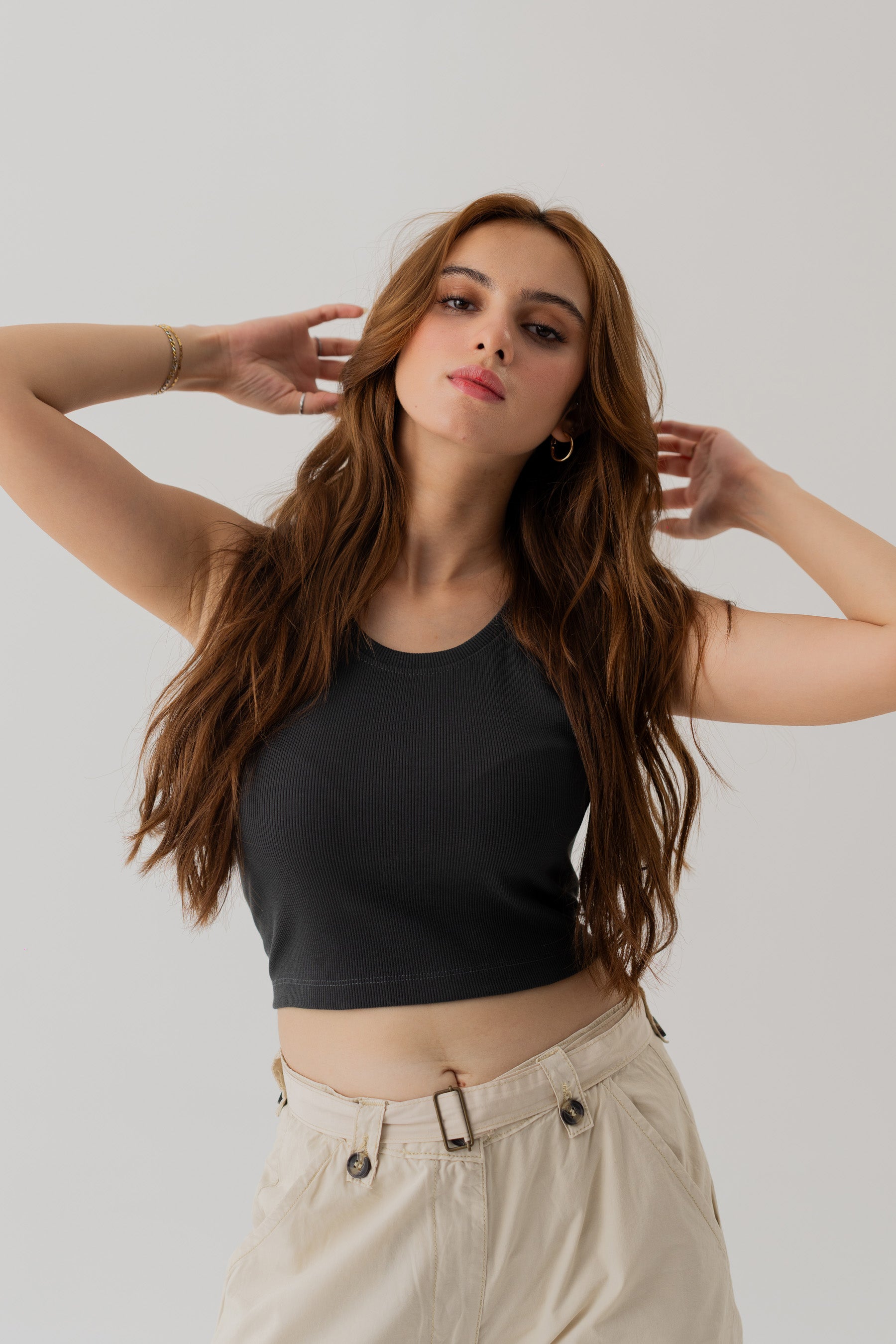 Gun Metal Grey Ribbed Tank Top - Hustle N Holla