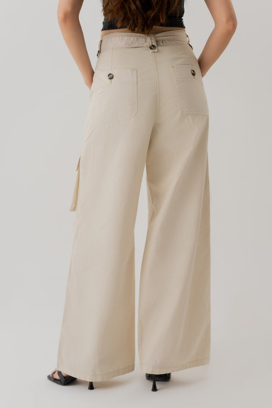 Beige Canvas Pants - Hustle N Holla