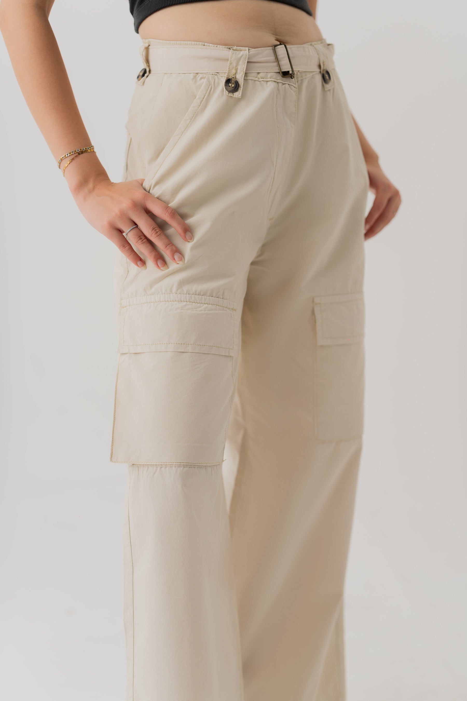 Beige Canvas Pants - Hustle N Holla