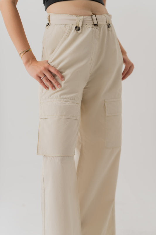 Beige Canvas Pants - Hustle N Holla