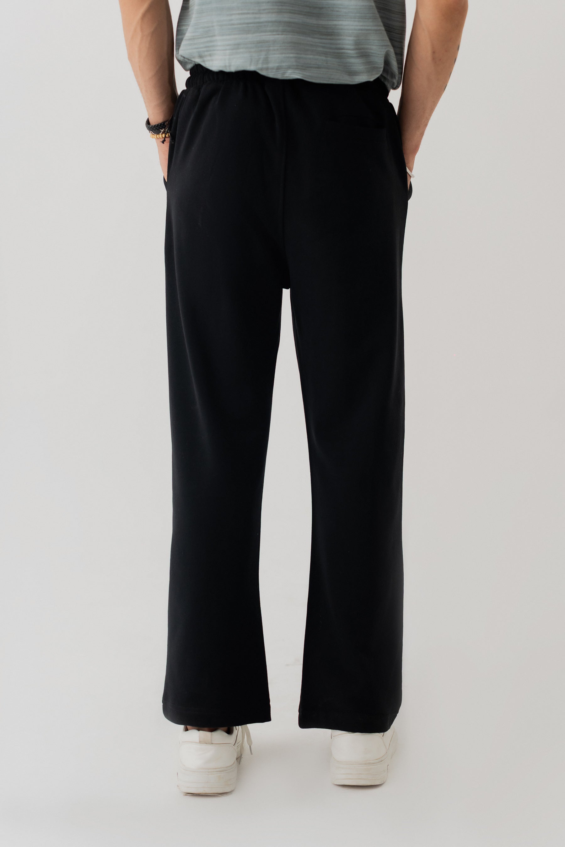 BLACK LOOSE FIT KNITTED Trousers - Hustle N Holla