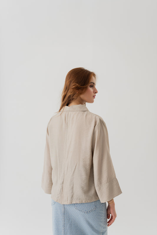 Sand Regular fit Button Down Shirt - Hustle N Holla