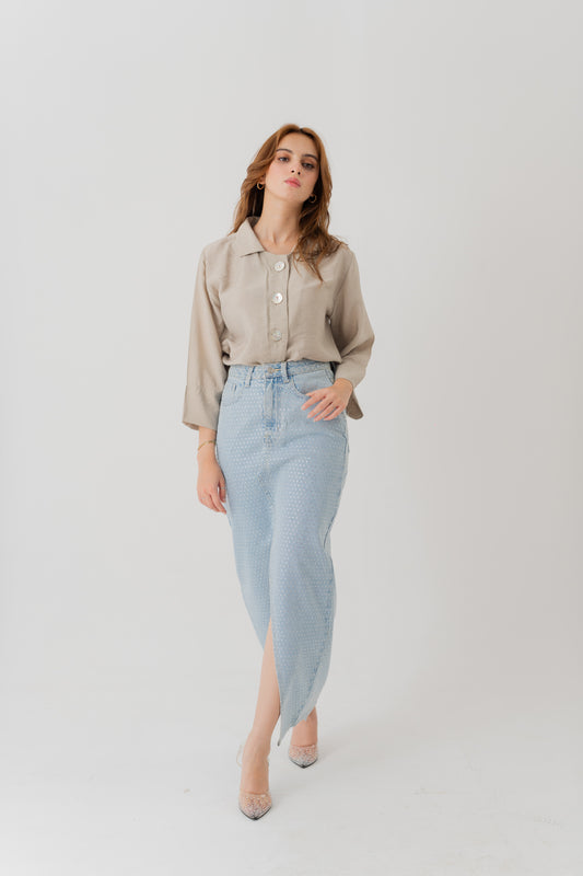Sand Regular fit Button Down Shirt - Hustle N Holla
