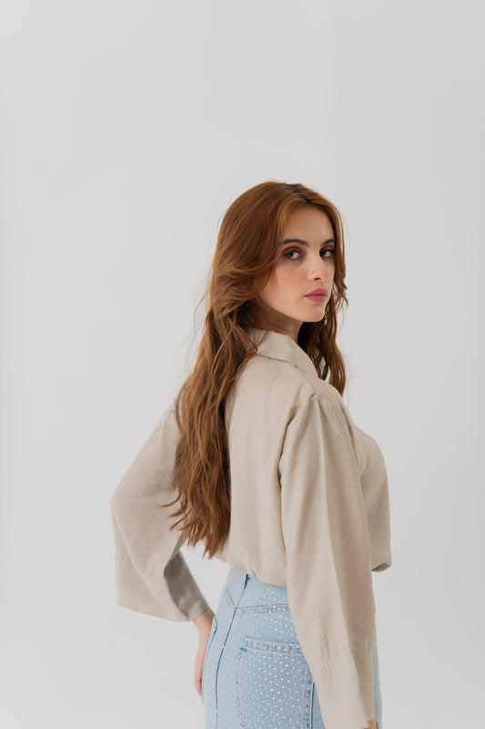 Sand Regular fit Button Down Shirt - Hustle N Holla