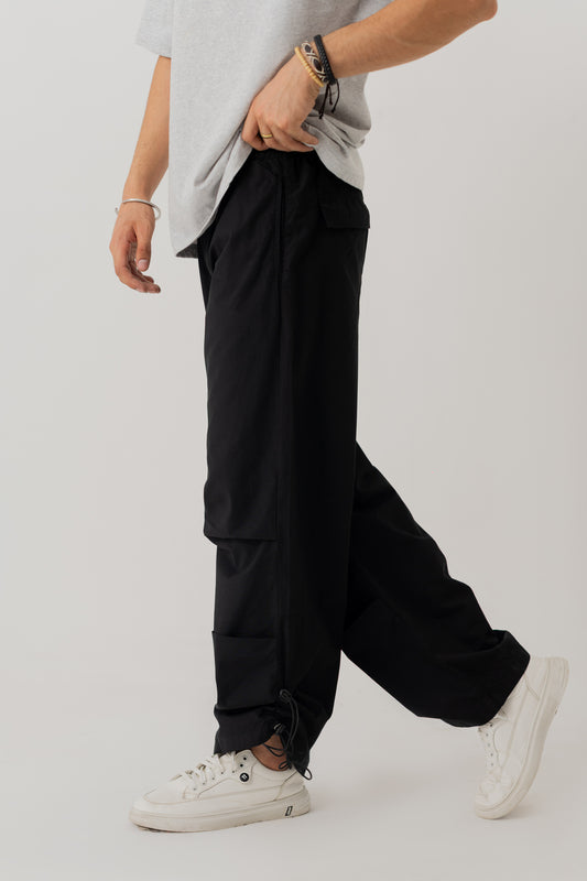 Black Canvas Jogger Pants - Hustle N Holla