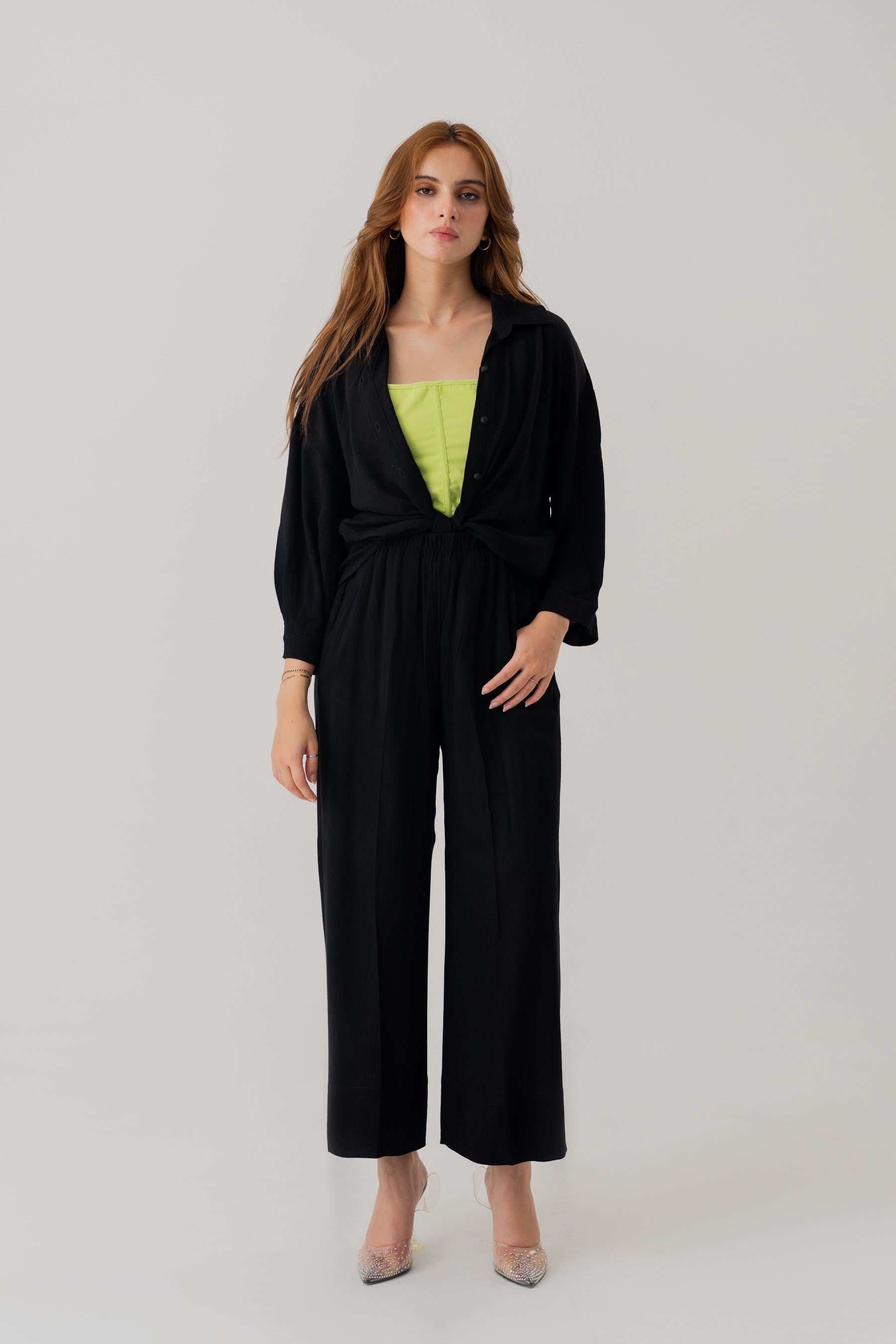 Black Wide Leg Trousers - Hustle N Holla