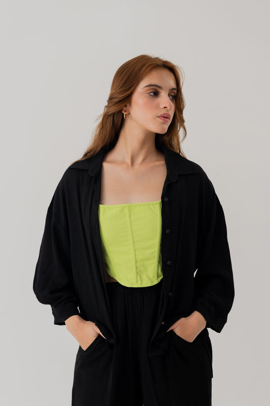Black Relaxed Fit Button Down Shirt - Hustle N Holla
